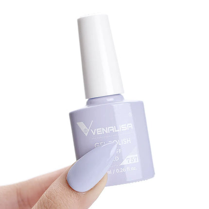 #758 Milky White Venalisa Nail Gel Polish Pearl Color Fall Nails TPO Free Long Wear Diamond Top Soak Off UV LED Gel Nail 7.5ml