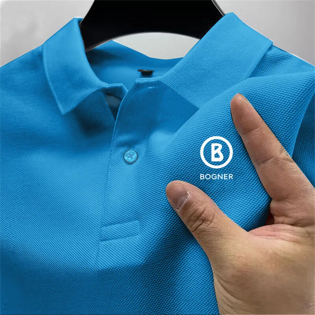 New men's business casual short-sleeved pure-color POLO shirt, fashionable and breathable, comfortable summer all-match top