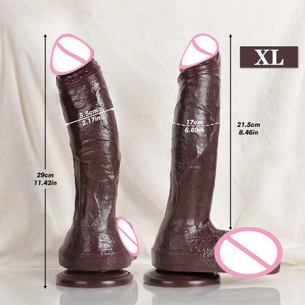 Realistic Long Dildo Black Anal Plug with Suction Cup Big Penis Butt Plug Long Dick Sex Toys for Women men Phallus Anal Dilator