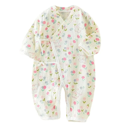Baby Boys Girls Jumpsuit Clothes Newborn Muslin Bamboo Cotton Long Sleeve Romper Infant Autumn Spring Clothes 0-24M