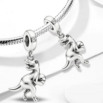 925 Sterling Silver Hedgehog Dinosaur Animal Series Spot Dog Charms Beads Fit Original Pan Bracelet High Quality DIY Jewelry
