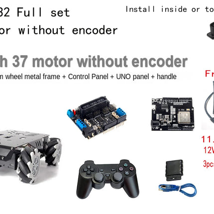 V3 Mecanum Wheel 25Kg Load RC Tank with 12V Motor Robot Car Chassis for Arduino Robot DIY for UNO/ESP32 Ps2 Programmable Robot