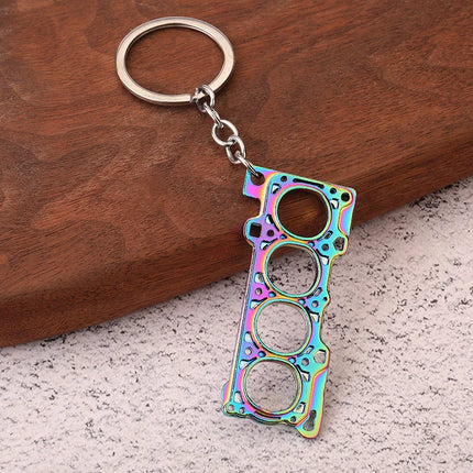 Creative Gear Head Keychain Speed Gearbox Keyring For Car Key Turbo Hub Brake Disc Pendant Shock Absorber Keys Holder Chain Ring