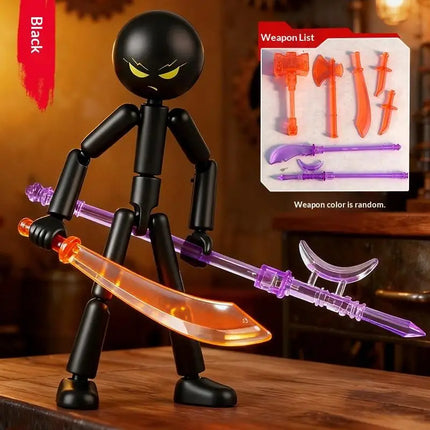 1 Set Multi-jointed Matchmaker Movable Assembled Robot Creative Stickman Desk Ornaments Decorative Festival Gift