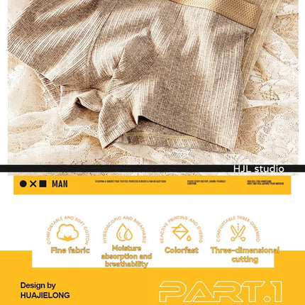 3PCS/Pack Cotton Hygroscopic Breathable Underpants Men Comfortable Mesh Crotch Panties Soft Solid Striped Men's Boxer Underwear
