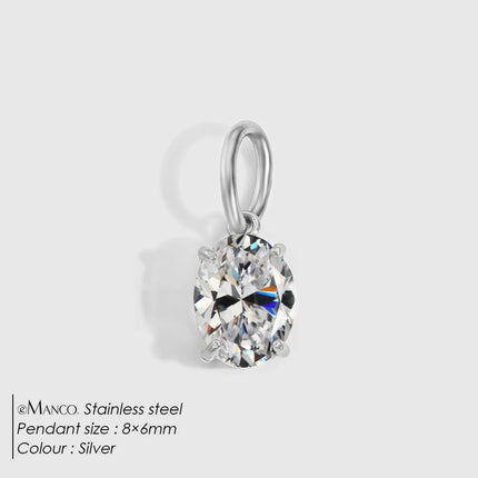 eManco Stainless Steel Geometry Pendants Charms Zircon For DIY Jewelry Necklace Making Bracelet Findings Crafts Earrings