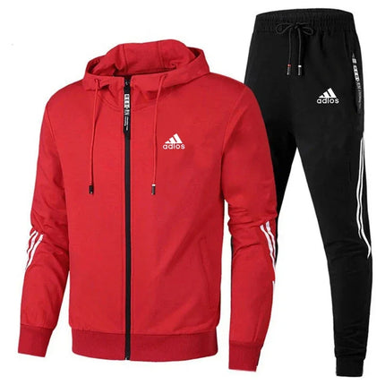 Men Tracksuits Sets Long Sleeve Hoodie+Jogging Trousers 2 Piece Fitness Running Suits Sportswear Casual Clothing