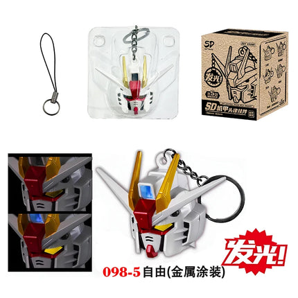 New SD RX-78-2 Luminous Head Keychain Desktop Ornament backpack charm PVC Model Collectible Anime Figure Trendy Toy Gift