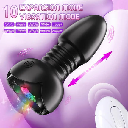 Wireless Remote Prostate Massager Female Vagina Masturbator Telescopic Anal Butt Plug Vibrator Adult Sex Toys for Women Men