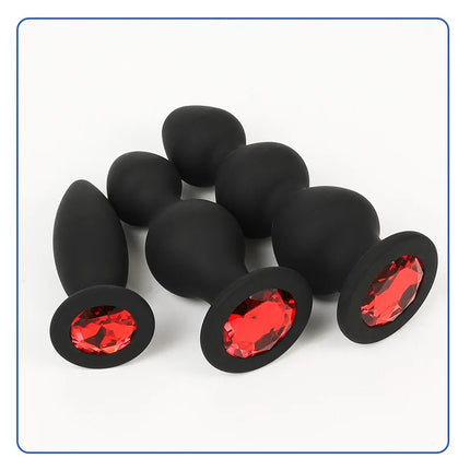 Anal Plug Silicone Butt Plug 3 Sizes Butt Plug Crystal Base Anal Vaginal Expander Sex Toy Adults Games Couple Erotic Products