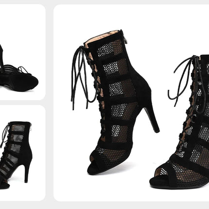 DKZSYIM Dance Boots Latin Women Ballroom Dance Shoes Ladies Girls Soft Soles Tango/Salsa Dance Shoes Sexy Thin Heel 7cm-11cm