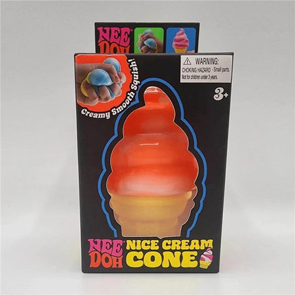 Needoh Nice Cream Cone Reliever Fidget Toy Sensory Stress Anxiety Calm Down ADHD Non-toxic Squeeze Stretch Toy for Kids Adults