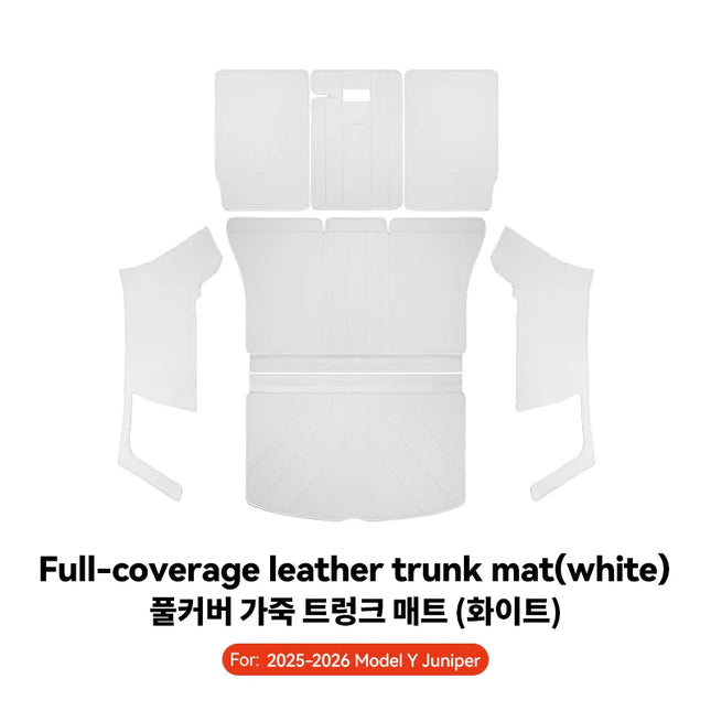 YZ For Tesla Model Y Juniper 2021-2026 Leather Trunk Mats Fully Surrounded Waterproof Non-Slip Liner Custom Floor Mat Accessorie