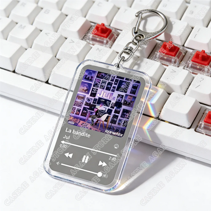 Popular French Rapper JUL Music Songs Keychains for Women Accessories Bag Oh Qu'elle Est Belle Code Keyings Jewelry Fans Gifts