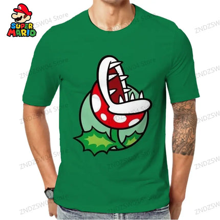 Fashion Parent-child Wear Oversize Men's Children's T-Shirt Tops 2026 Y2k Super Mario 110-6XL Streetwear Anime Mens Clothes Man