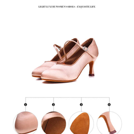 Adult High-heeled Modern Latin Dancing Shoes Professional National Standard Dance Practice Women's Waltz Dancing Shoes Flamenco