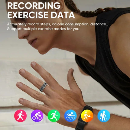 Lenovo Smart Ring Men Women Multi-sport Mode Tracker Heart Rate Blood Pressure Blood Oxygen Sleep Monitoring for Android IOS