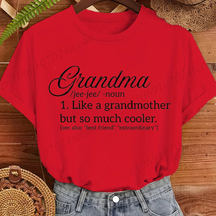 Grandma Code Print Female T-Shirts Clothing Fashion Personalized Mom Birthday Gifts Graphic Shirt Summer Harajuku Women T-Shirt