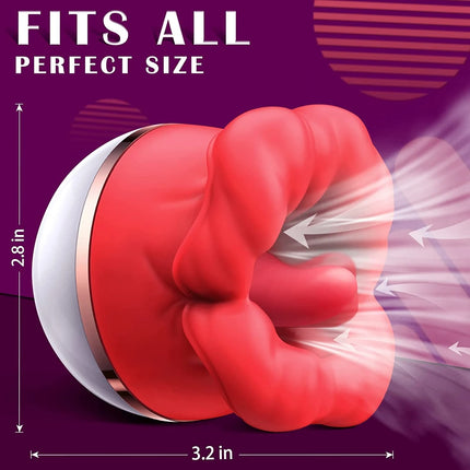 1pc Rose Red Lips Vibrator Vagina Tongue Clitoral Stimulator g-spot Massager Female Masturbator Adult Erotic Products - VIBRATEUR