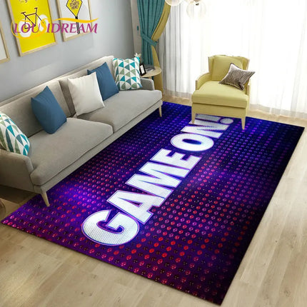 3D Cartoon Gamer Game Over Area Rug Large,Carpet Rug for Living Room Bedroom Sofa Doormat Decoration,Kid Play Non-slip Floor Mat