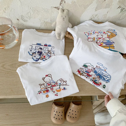 Baby Short Sleeve T-Shirt Infant Girls Boys Tees 2025 Summer New Breathable Fresh Comfortable And Stylish Printed Top Costume