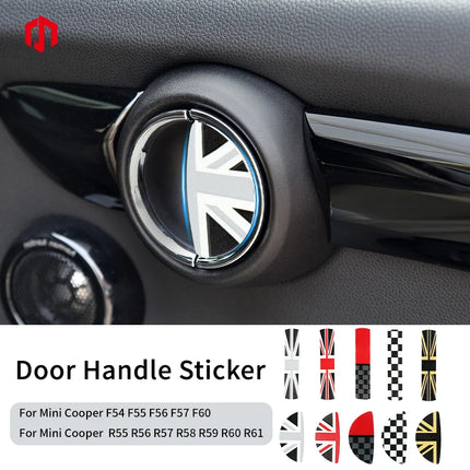 Car Door Handle Decoration Leather Sticker For Mini Cooper JCW F56 F60 F55 F54 R56 R60 R55 Countryman Car Interior Accessories