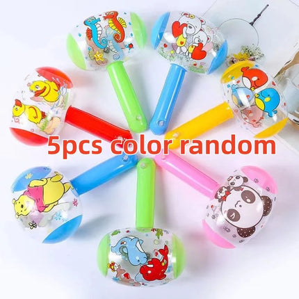 5pcs Inflatable Hammer with Bell Cute Cartoon Blowing Party Supplies Inflatable Toys Swimming Pool Baby Toys Children's Toys
