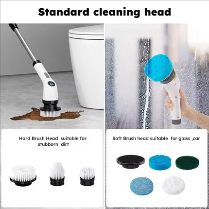 Multifunctional Handheld Electric Spin Scrubber Cleaning Brush with Telescopic Function Bathroom Floor and Kitchen Cleaning Tool