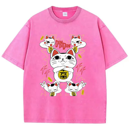 Cotton Washed Dandadan Okarun T-shirt Men Japanese Anime T Shirt Cartoon High Quality Tshirt Aesthetic Fashion Tee Male