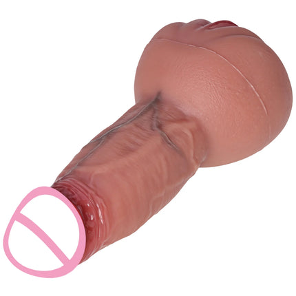 Realistic Dildo Soft Penis and Vagina 2-in-1 Masturbator Cup Vagina Masturbation Blowjob Adults Sex Toys for Male Masturbator 18
