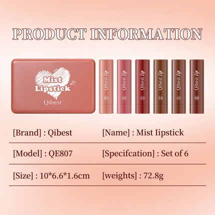 QIBEST Tapered Gradient Lip Liner Makeup Sets Matte Nude Brown Red Lipstick Waterproof Contouring Lipliner Lasting Makeup Kits