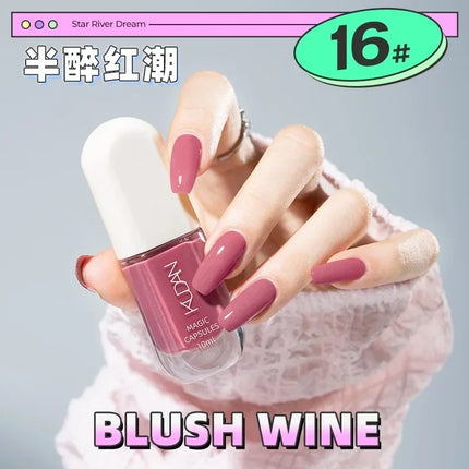 Water-based Nail Polish Tearable Baking Free Solid Color Nail Polish Gel Professional Semi-Permanent Varnish Nail Salon Polish