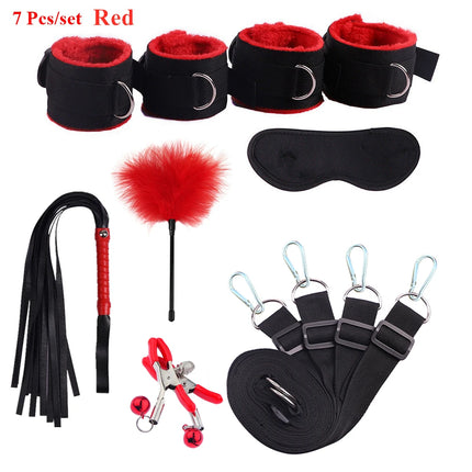 Sex Toys For Woman Men BDSM Bondage Set Under Mattress Erotic Restraint Handcuffs Ankle Cuffs Eye Mask Adults Games for Couples