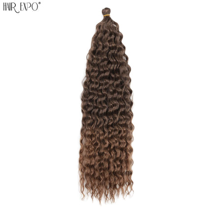 22"Ariel Curl Crochet Hair Synthetic Deep Wave Braid Hair Extension Ombre Ariel Curl Hair Soft Water Wave Twist Hair Blonde Pink