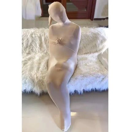 UNISEX Oil Shiny Full Body Stockings Mummy Bondage Sleeping Bag Pullover One-Piece All-Inclusive Tight for Special Occasions