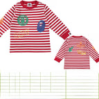 90 cm / Long t yarn-dyed stripes red