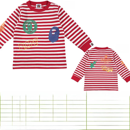 ex Cotton Long Sve T-irt Cartoon Print Spring Summer Autumn Breathable Lightweight round Ne Tee for 8 Years Old Kids