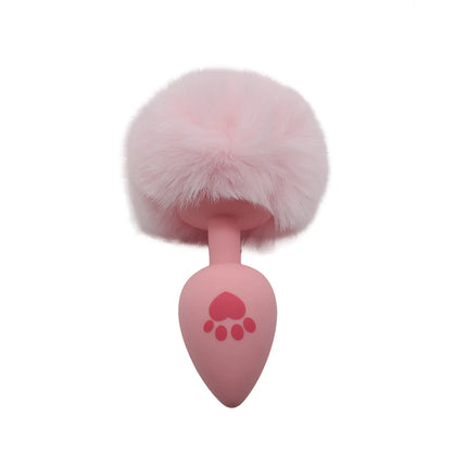 4 Sizes Cute Pink Cat's Paw Print Silicone Anal Plug Soft Tail Butt Plug Adult Game Anal Beads Erotic Cosplay Sex Toys For Women