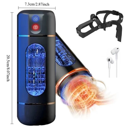 Automatic Male Double-Headed Penetration Realistic Channel Vibrating Deep Throat Vagina Voice Pocket Pussy Sex Toy Supplies 18+