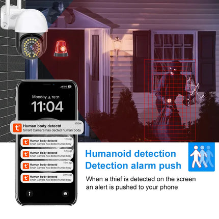 Tuya Smart 10X Zoom Wifi PTZ Camera Outdoor Home Security Video Surveillance 5MP Wireless IP Cameras AI Automatic Human Tracking