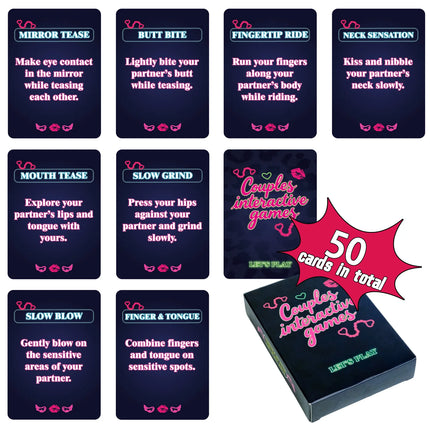 50Pcs Couple Game Cards Interactive Funny Conversation Cards Adults Enhance Relationship Entertainment Card Game Gift