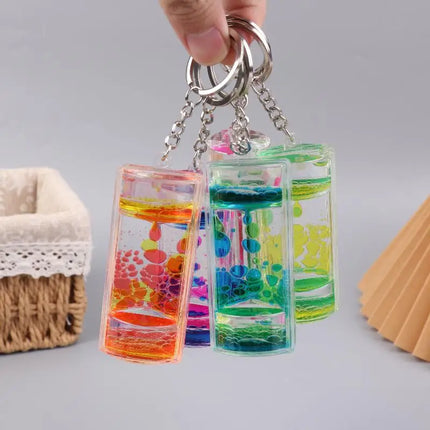 Creative Decompression Two-Color Liquid Oil Leak Acrylic Liquid Hourglass Timer Oil Drop Craft Desktop Decoration Exquisite Gift