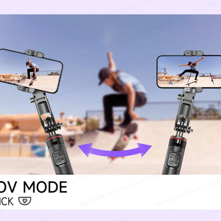 C22 AI Face Tracking Handheld Gimbal Stabiliser 360° Rotation Shoot Selfie Stick Tripod for Mobile Phone, 1/4'' Screw for Camera