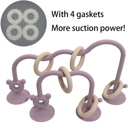 1SET Silicone children's silicone tabletop toys, bead wrapped baby early education puzzle game toys