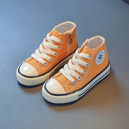 Children's Mid-Top Canvas Shoes Soft Sole Comfortable Casual Children's Shoes Boys and Girls Non-slip Breathable Board Shoes