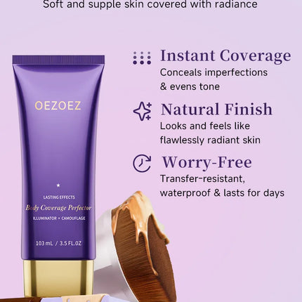 Body Coverage Perfector+ Buffer Brush - Flawless Body Makeup, Concealer for Scars, Spots, Veins, Tattoos and More Blend Cosmetic