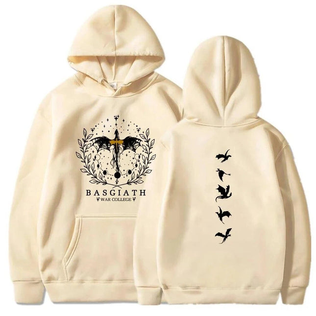2025 Vintage Fourth Wing Printed Hoodie Women Casual Retro Fashion Pullover Autumn Winter Gothic Long Sleeve Sweatshirts