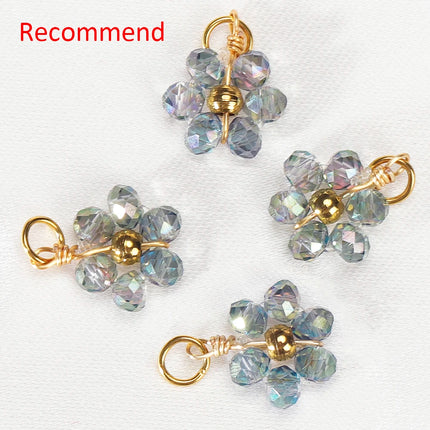 20pcs Stainless Steel Flower Imitation Pearl Beads Charms Pendants for Jewelry Making DIY Handmade Necklace Bracelet Accessories