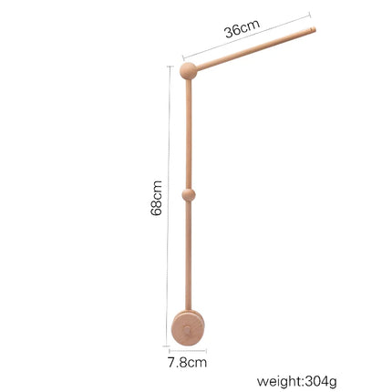 Baby Wooden Bed Bell Cartoon Rabbit Mobile Hanging Rattles Toy Hanger Crib Mobile Bed Bell Wood Toy Holder Arm Bracket Kid Gifts