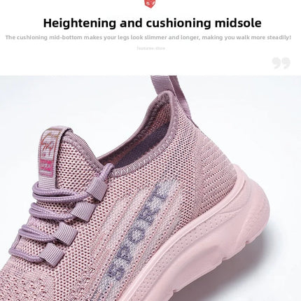 Sneakers 2025 New Fashion Wedge Platform Plus Size Casual Sports Shoes Women Lace-up Mesh Breathable Women's Vulcanized Shoes